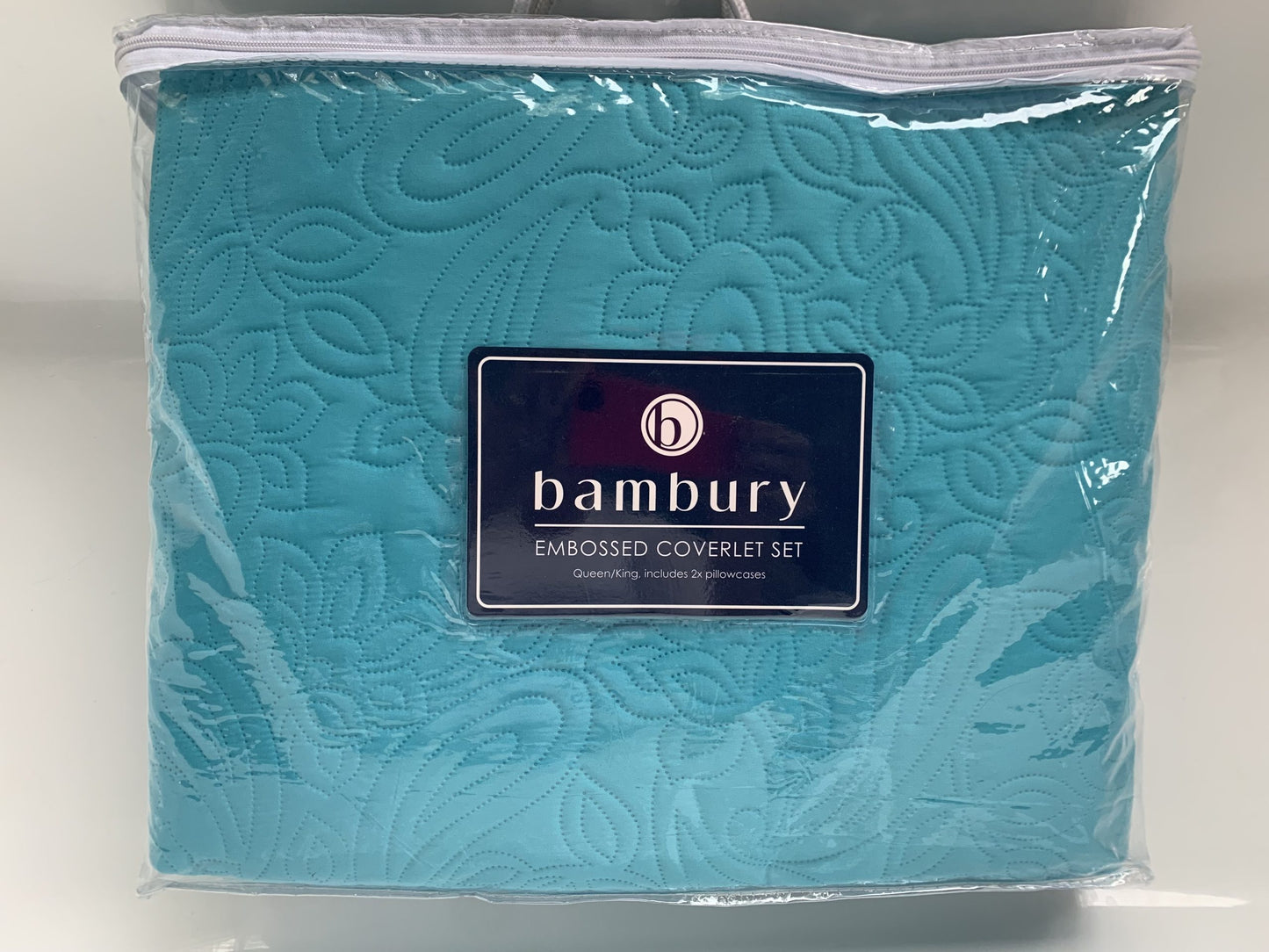 Bambury - Paisley Embossed Coverlet Set King/Queen- Dusk / Peacock / Ivory image 3
