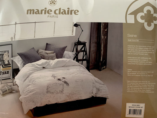 Marie Claire Queen Quilt Set - Seine-Grey image 0