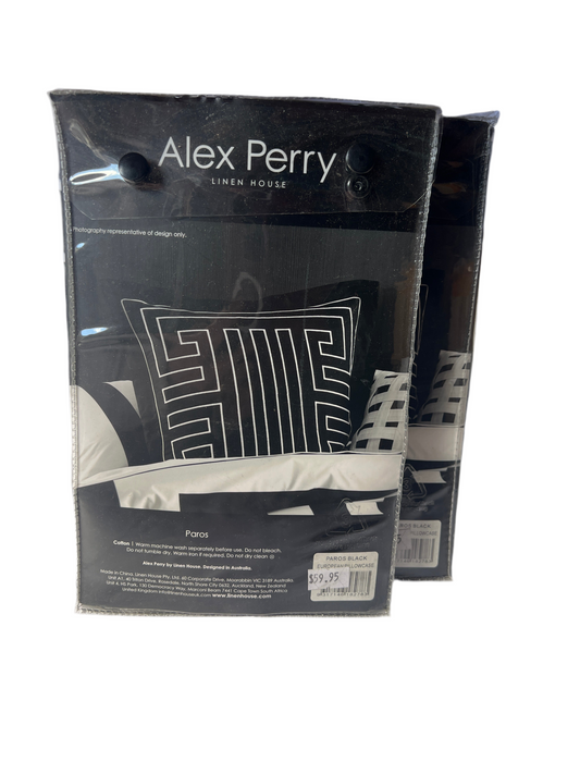 Linen House Alex Perry Queen - Paros Black Quilt Package