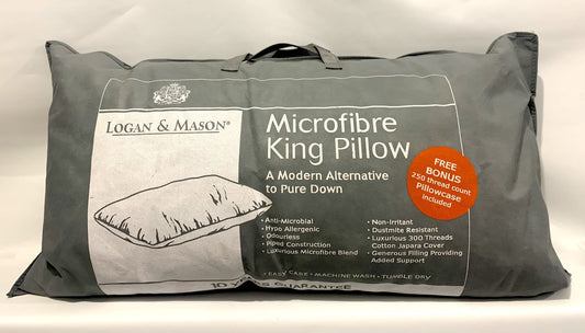 Logan & Mason Microfibre King Pillow - Bonus Pillowcase image 0
