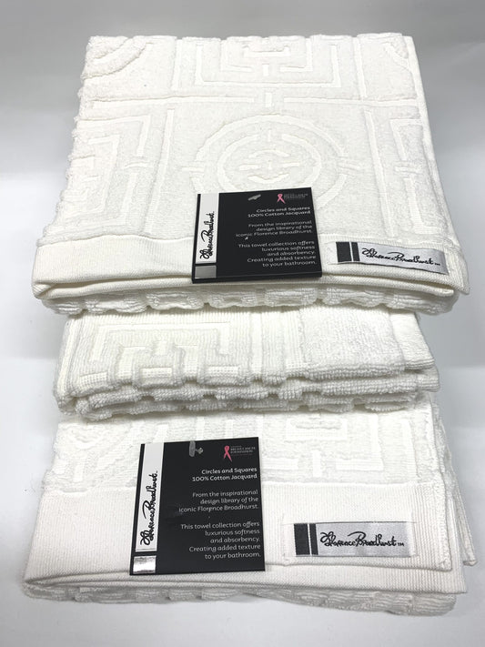 Florence Broadhurst - Circle & Squares 3pce Towel Set -White image 0