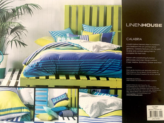 Linen House Queen Quilt Set - Calabria Navy image 0