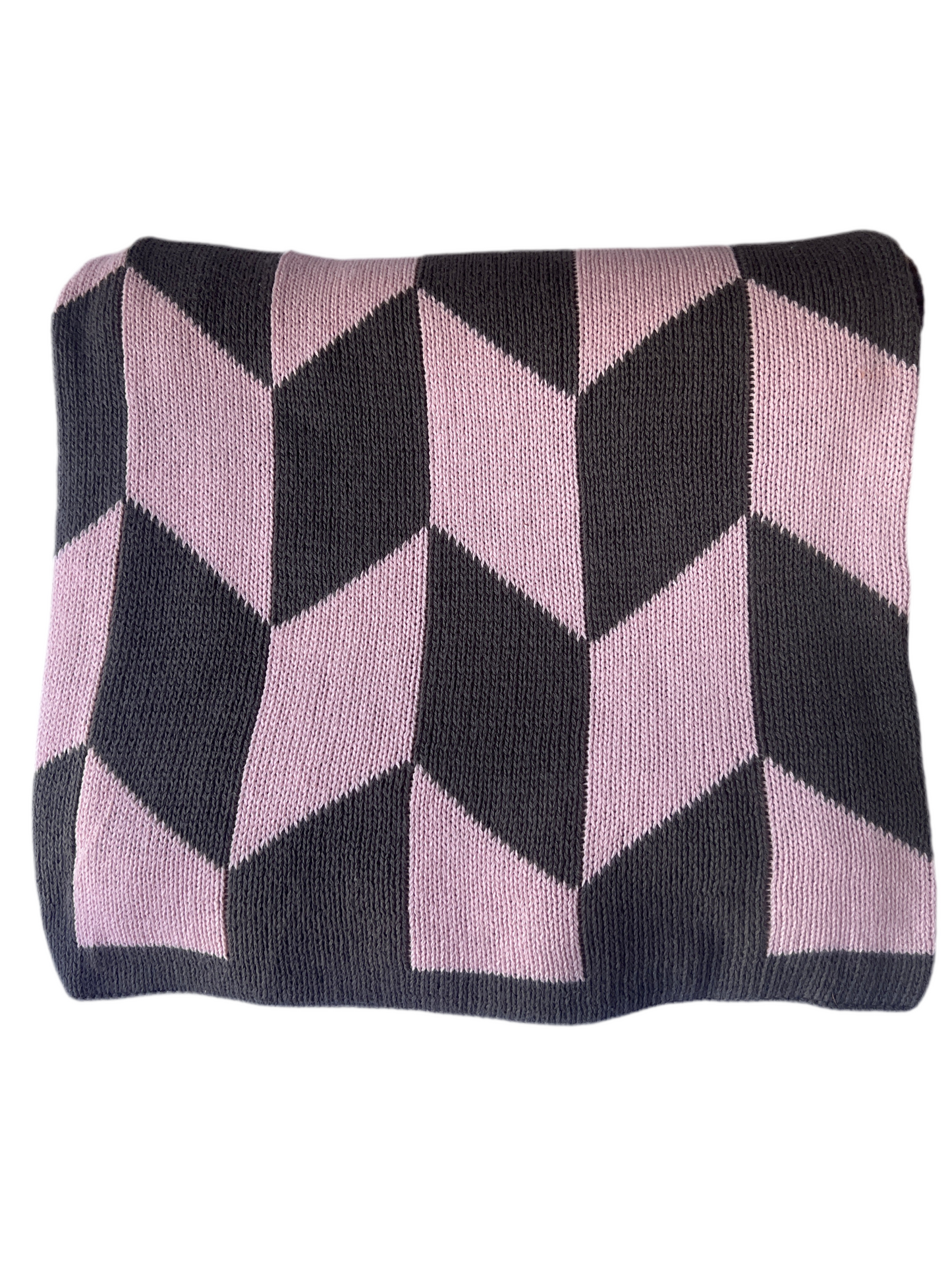 Linens ‘ n’ Things - Geo Throw - Pink/Grey