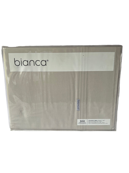 Bianca - Double - Sheet Set Heston 300 Thread count-Silver