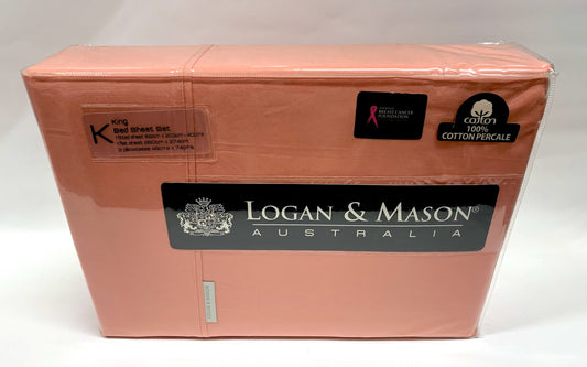Logan & Mason -King Sheet Set - Papaya image 0