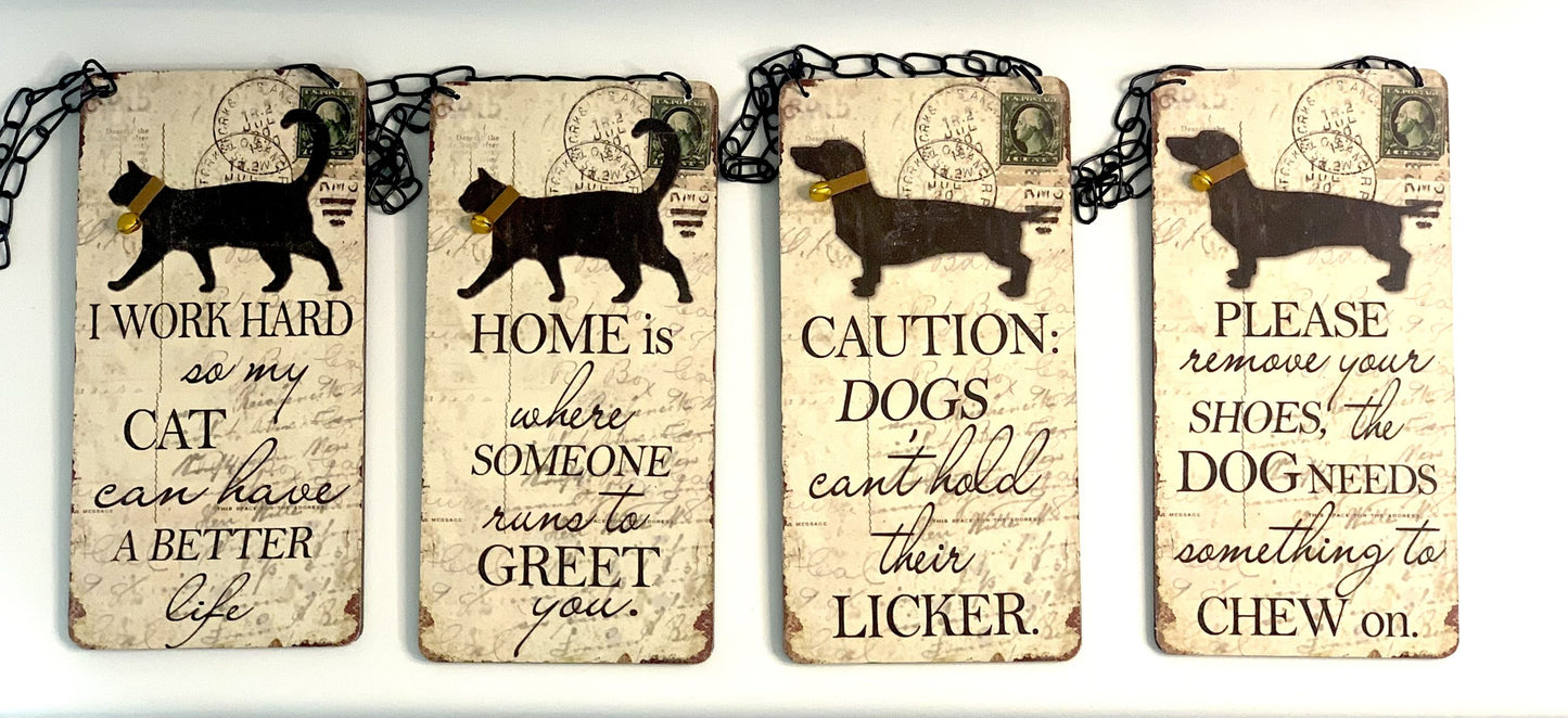 Dog & Cat Hanging Signs Home Decor image 1