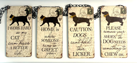 Dog & Cat Hanging Signs Home Decor image 1