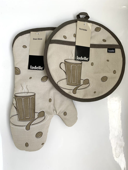 Ladelle Oven Mitt Pot Mitt Set Coffee Aroma image 0