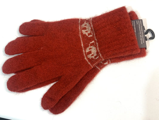 Merino Snug Possum Gloves - Medium - Red image 1