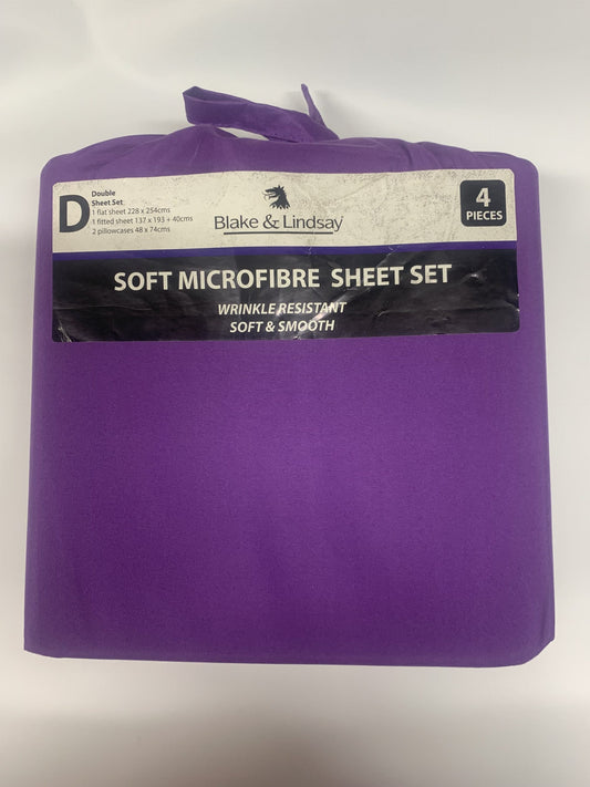 Blake and Lindsay Microfibre Double Sheet Set Purple image 0