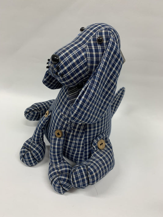 Door Stopper - Dog Blue Check image 0