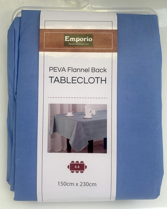 Emporio - PEVA Flannel Back Tablecloth 150 x 230cm Blue image 0