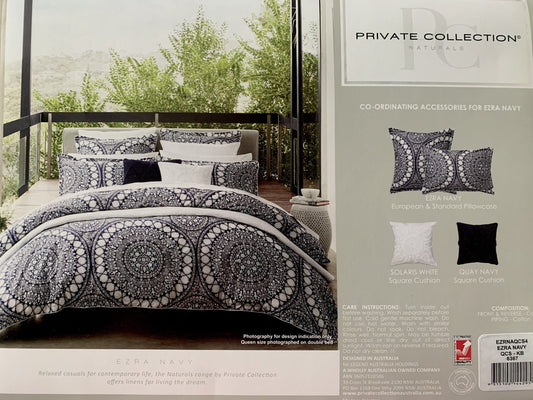 Private Collection King Quilt Set - Ezra-Navy image 0