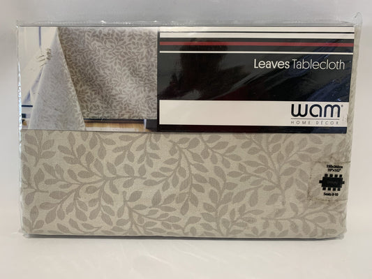 WAM Leaves Tablecloth 150 x 260cm Seats 8 -10 Cotton/ Polyester. image 0
