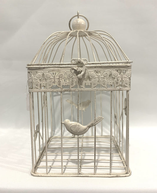 Wire Bird Cage small - Antique White image 0