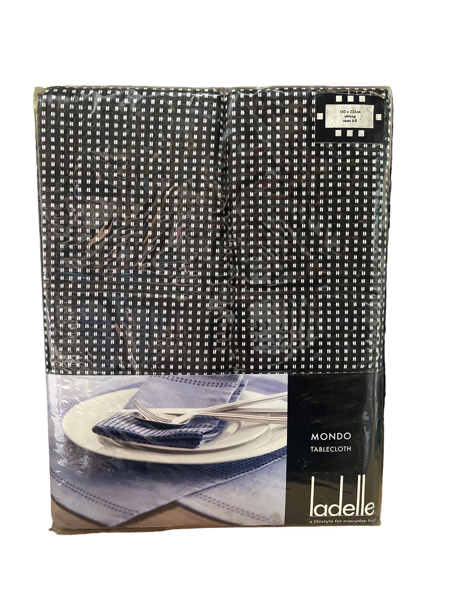 Ladelle - Mondo Tablecloth Black - 150cm x 225cm