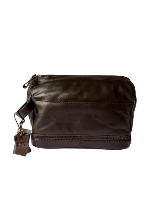 Oran - Leather Toiletry Bag Brown