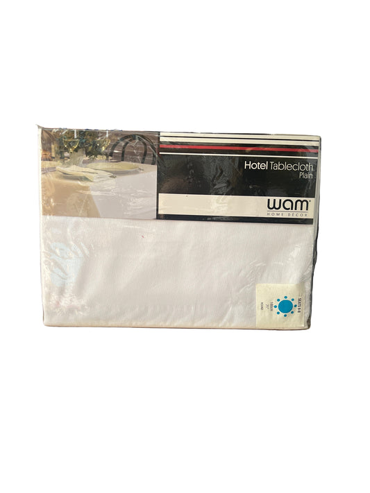 WAM Hotel Tablecloth Plain - 180cm Round- White - Cotton.