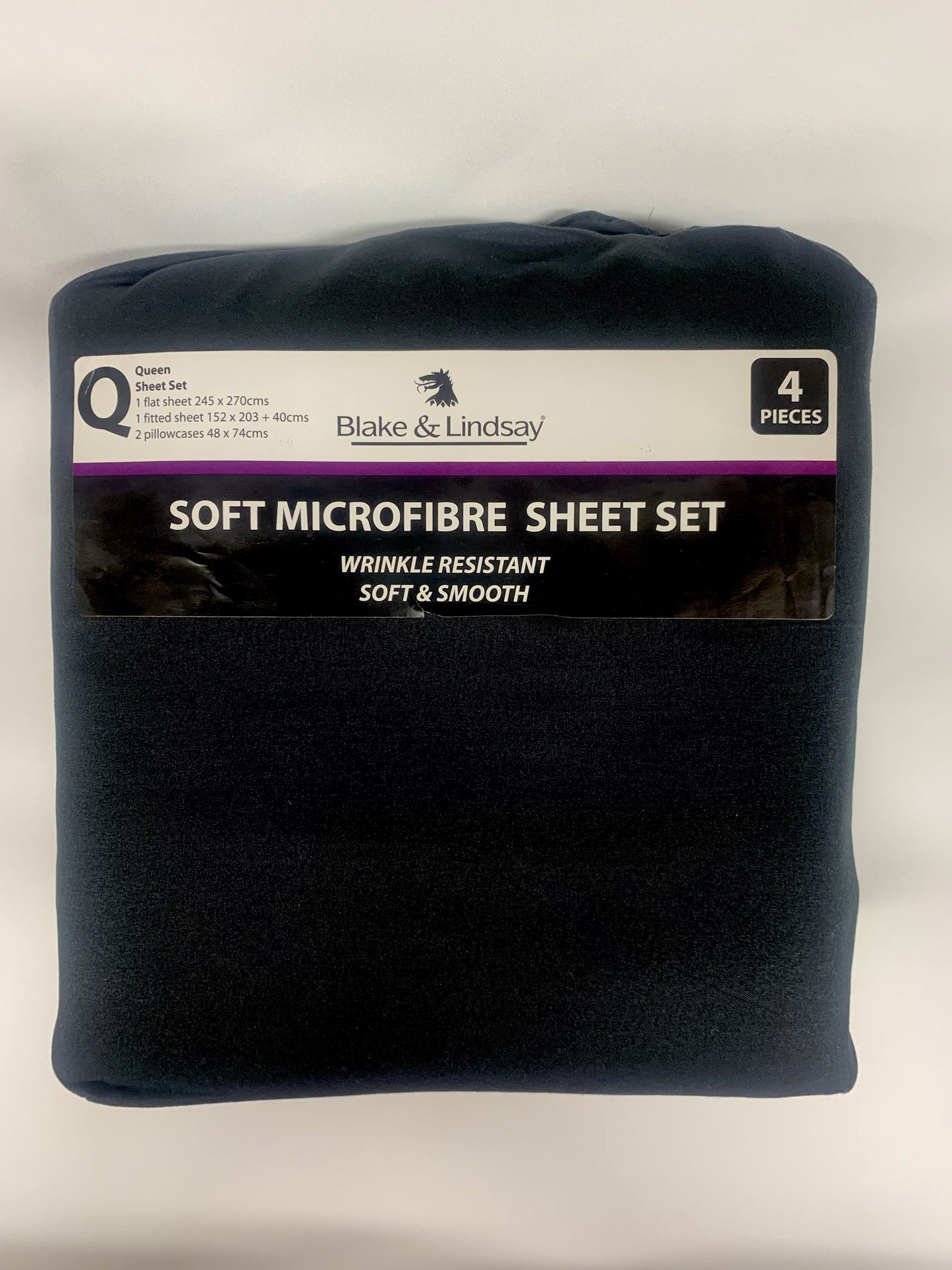 Blake and Lindsay Microfibre Queen Sheet Set Black image 0