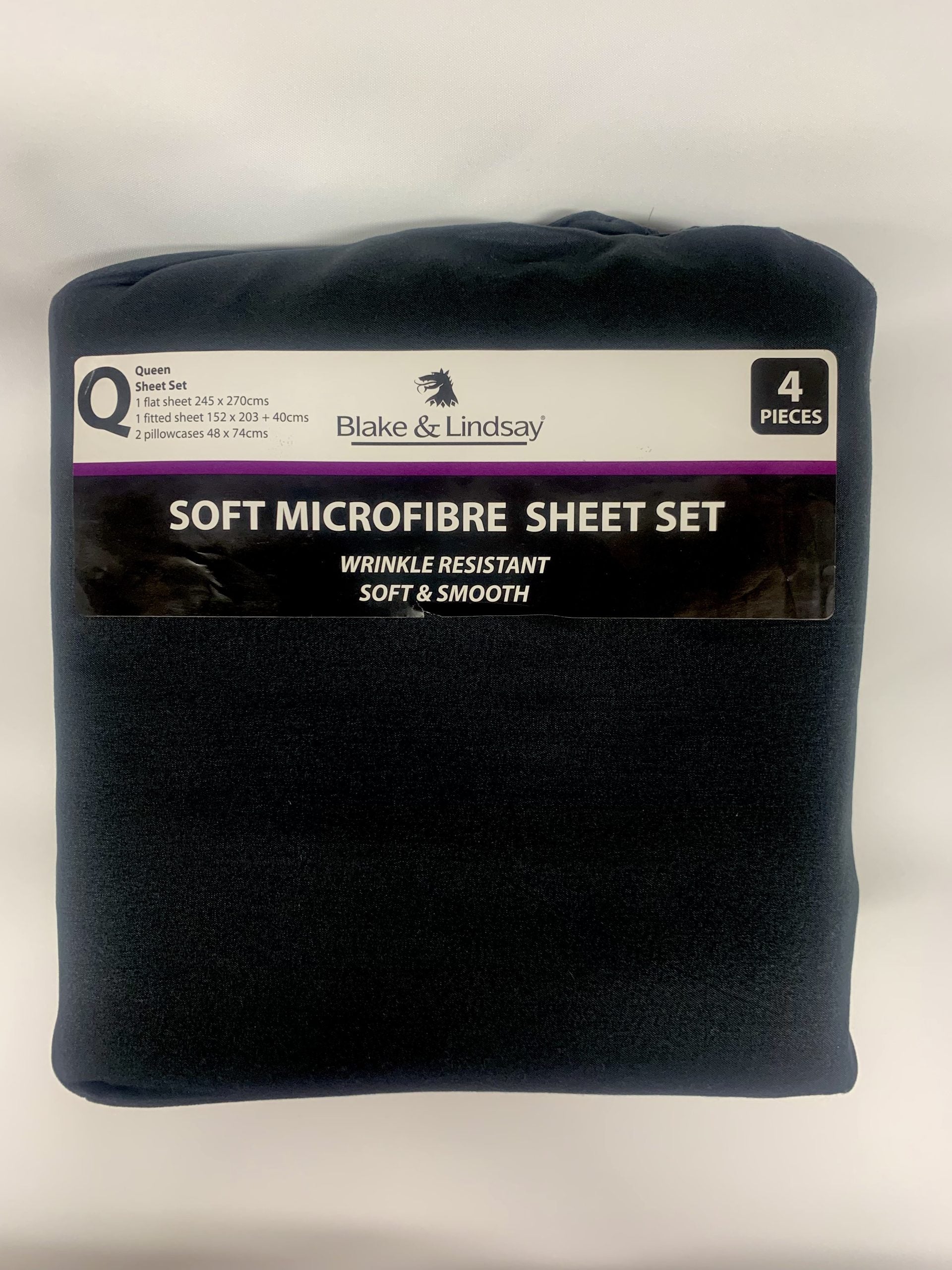 Blake and Lindsay Microfibre Queen Sheet Set Black image 0
