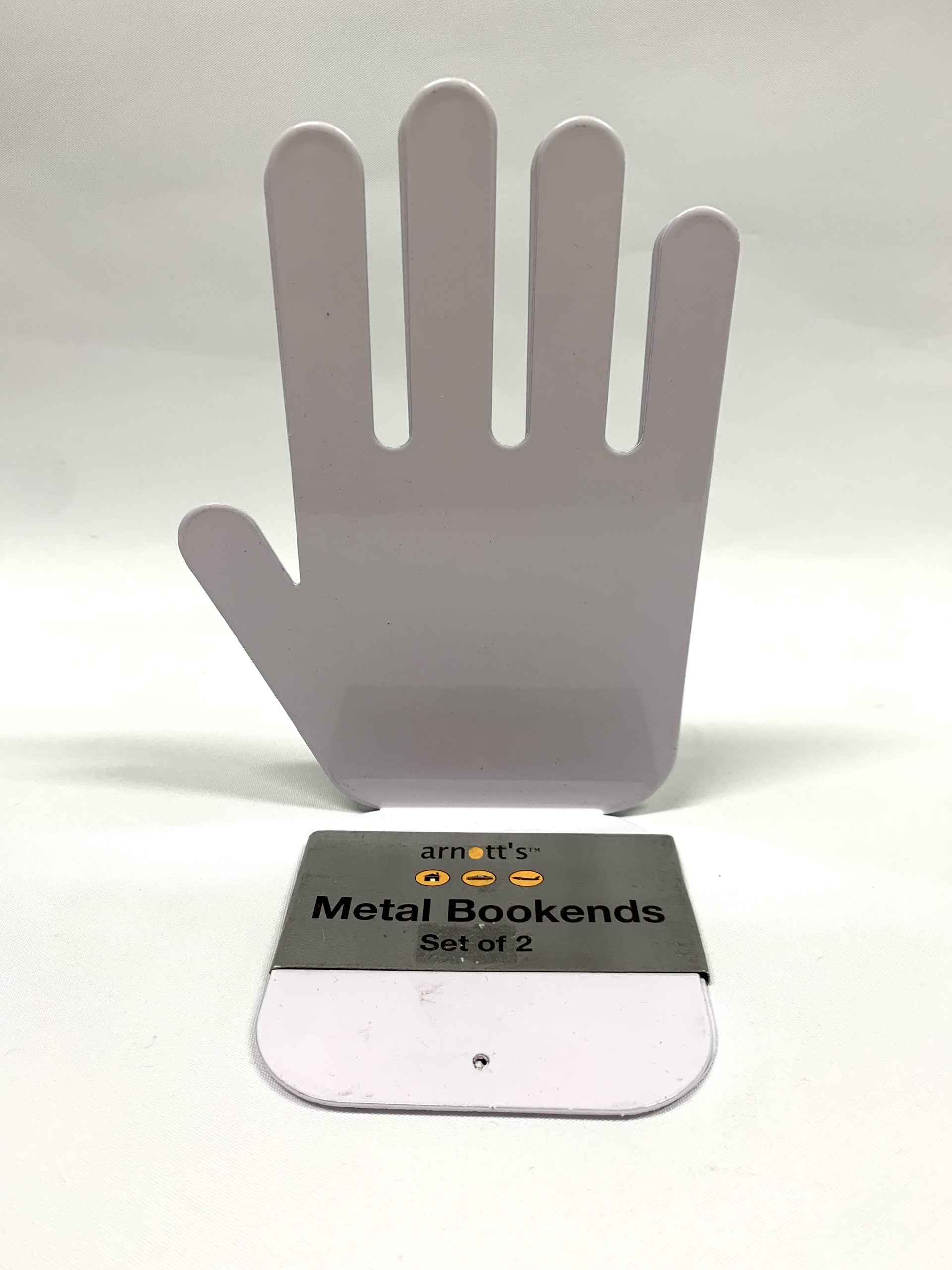 Metal Bookends Hands - White image 0