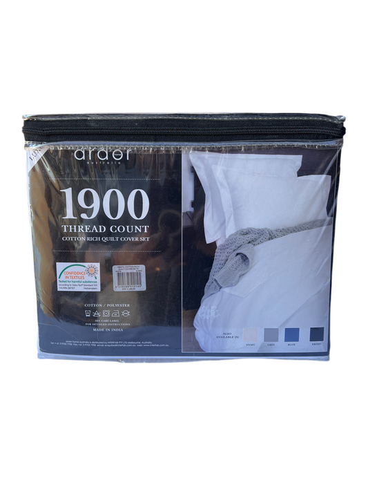 Ardor - Queen - 1900 Thread Count Cotton Rich Quilt Set - White