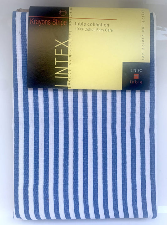 Lintex Tablecloth Krayons Stripe - Oblong 150 x 300cm 10-12 Seats Blue image 0