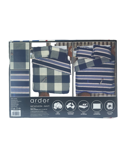Ardor - King - Nicholson Navy Quilt Set