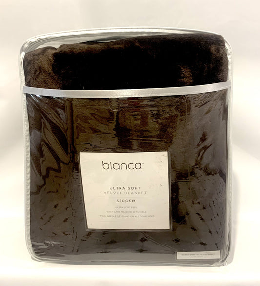 Bianca - Ultra Soft Velvet Blanket - Queen - Chocolate image 0