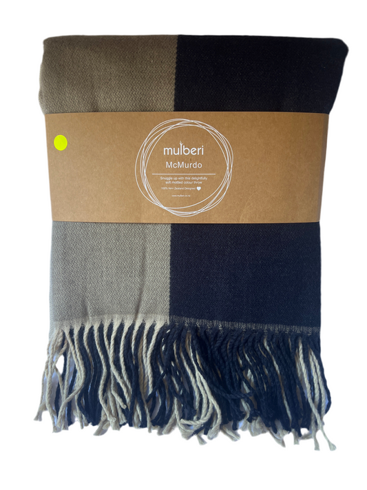Mulberi - McMurdo Throw - Taupe/Navy