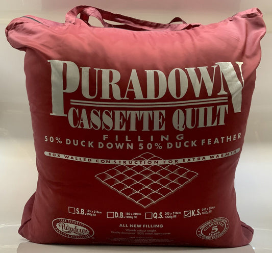 Puradown - King Quilt- 50% Duck Down 50% Duck Feather Cassette Quilt image 0