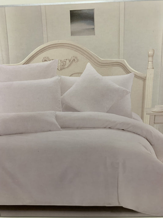 Ardor Queen Quilt Set Cotton Waffle White image 0