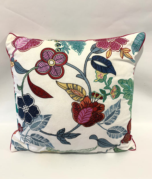 Floral embroidered Cushion - 45 x 45cm image 0