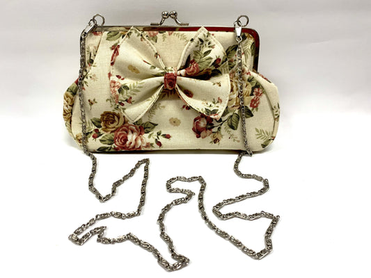 Vintage small floral handbag - Rose image 0