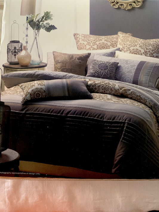Linen House Queen Quilt Set - Monticello Pewter image 0