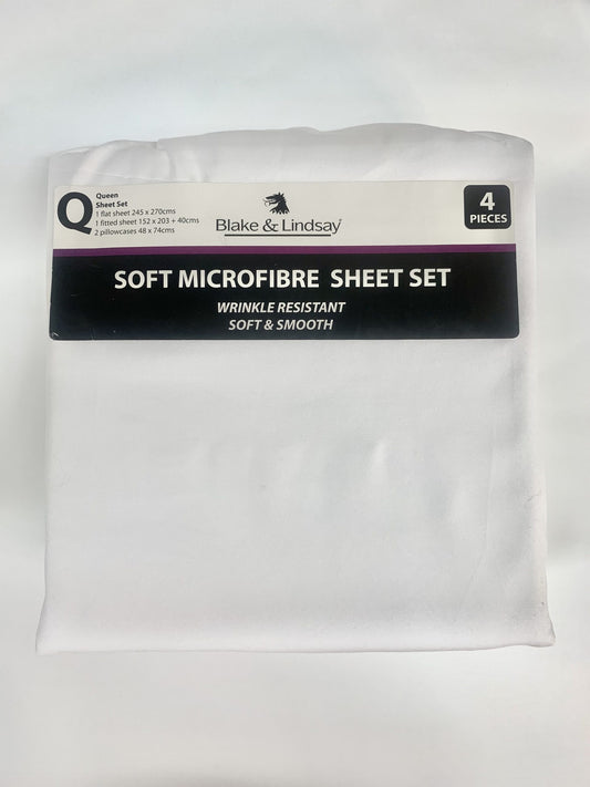 Blake and Lindsay Microfibre Queen Sheet Set White image 0