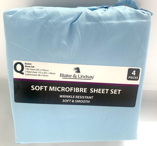 Blake and Lindsay Microfibre Queen Sheet Set Sky image 0