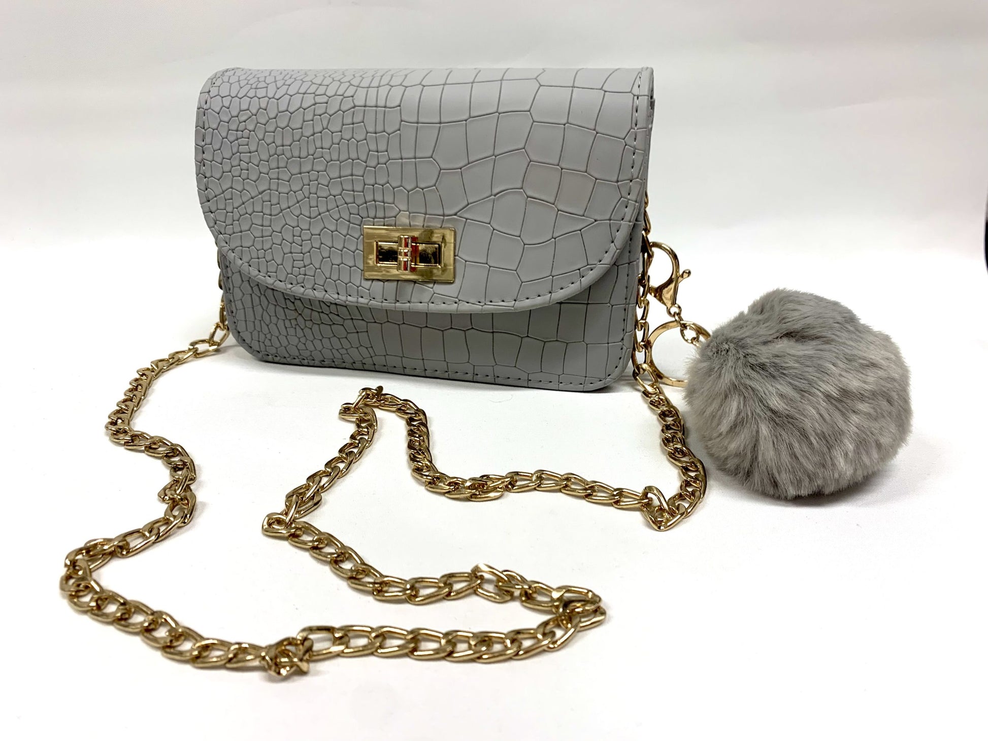 Ladies Small PU Leather Shoulder Bag - Silver image 0