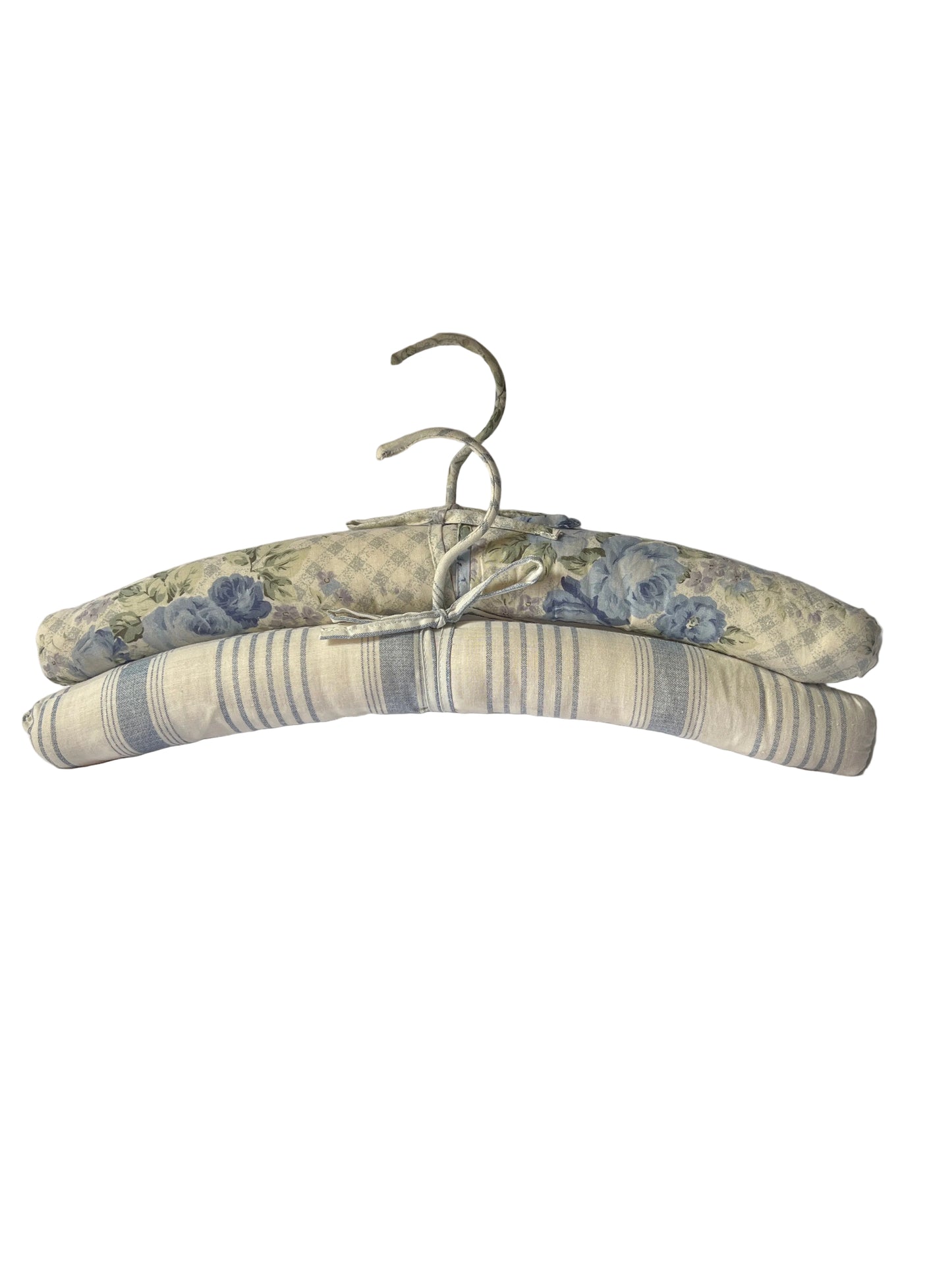 Coat Hangers - Set 2 Padded - Rose Print/ Stripe Print