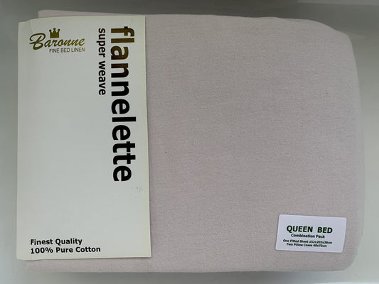 Baronne - Queen Flannelette Combination Sheet Pack - Pink image 0