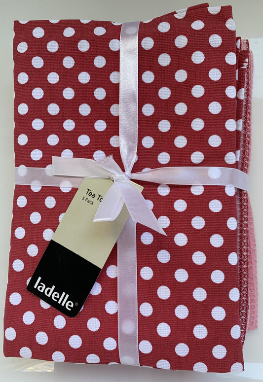 Ladelle T Towel Pack 5 -Polka Dots image 0