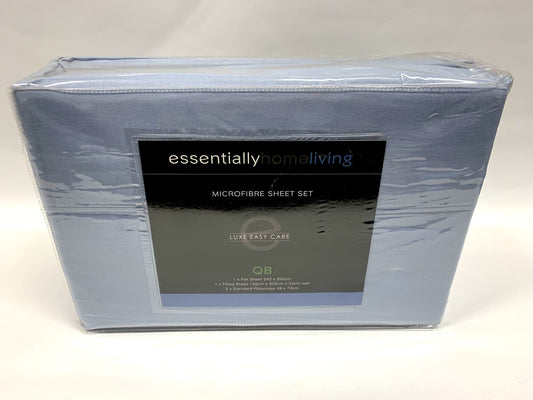 Essentially Home Living - Microfibre Queen Sheet Set - Sky Blue image 0