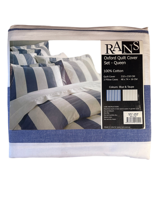 Rans - Queen - Oxford Quilt cover Set