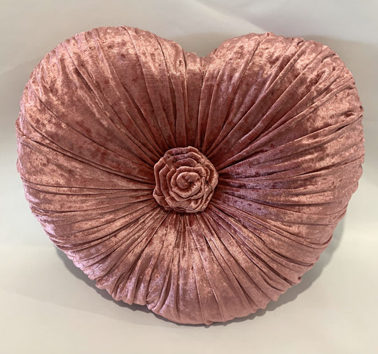 Velour Rosette Heart Cushion image 0