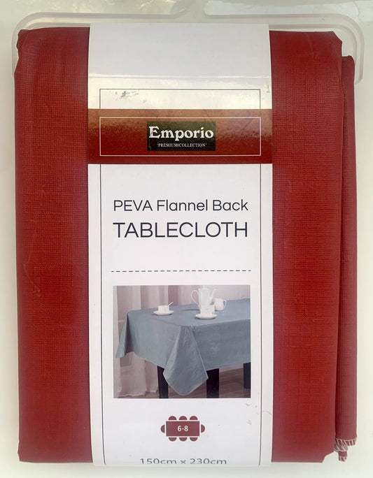 Emporio - PEVA Flannel Back Tablecloth 150 x 230cm Red image 0