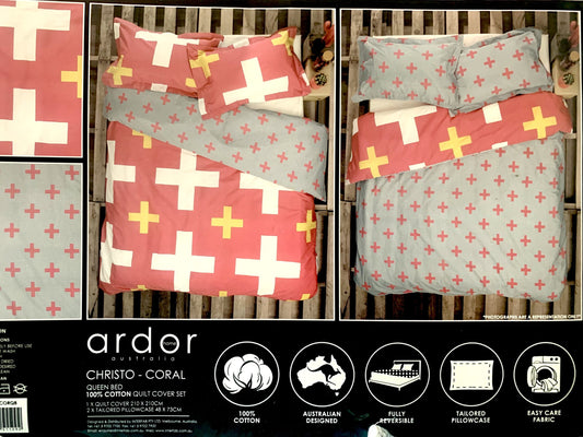Ardor Queen Quilt Set Christo- Coral image 0