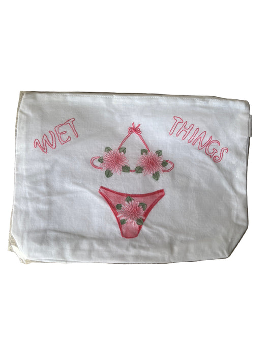 Travel Wet Bag - Plastic Lined - Pink