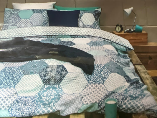 Ardor - King - Madden Blue Quilt Set