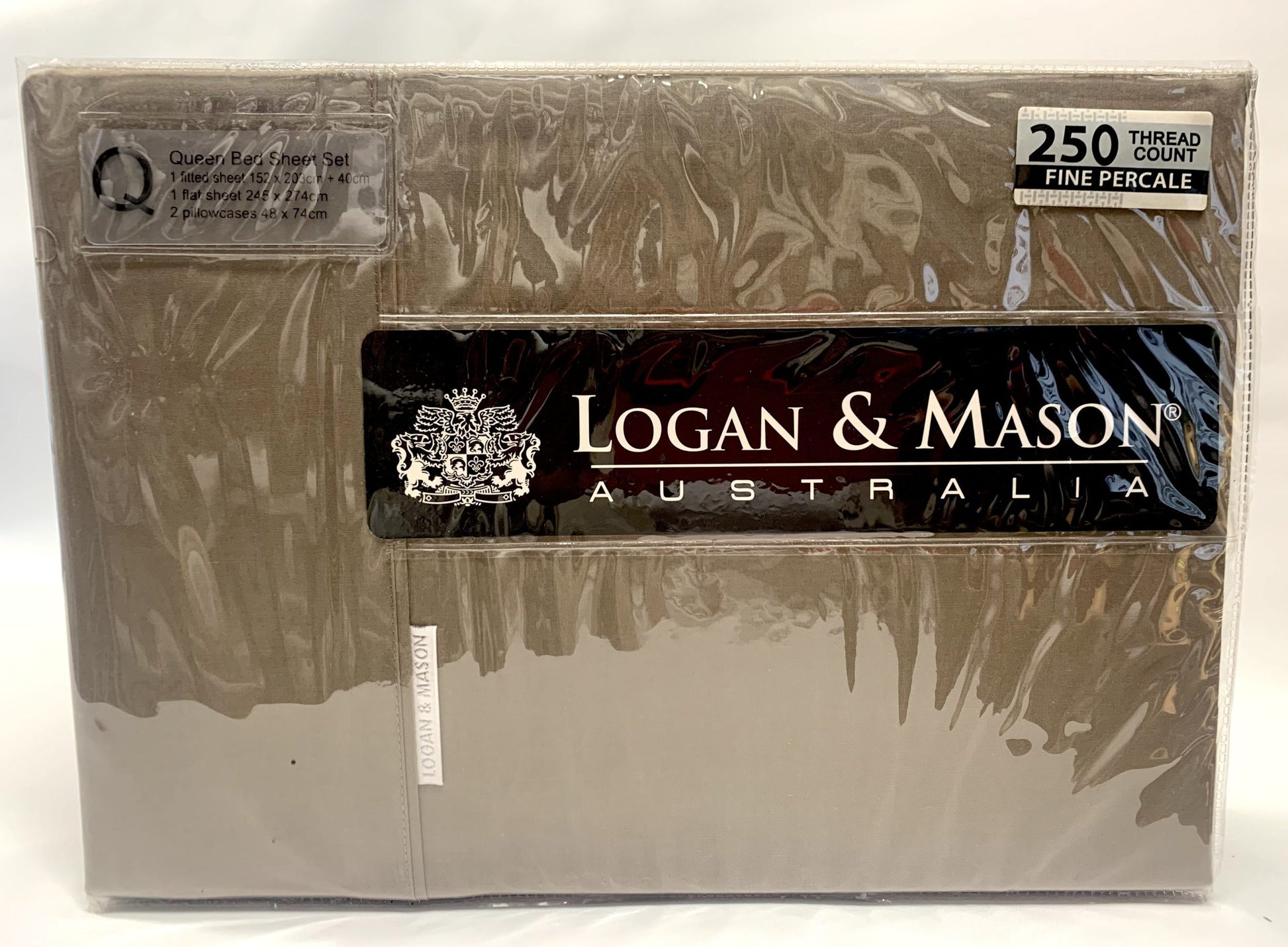 Logan & Mason Sheet Set Queen 250 Thread Count- Mocha image 0