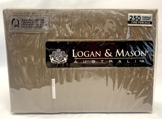 Logan & Mason Sheet Set Queen 250 Thread Count- Mocha image 0
